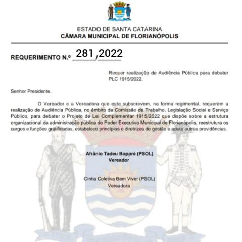 Imagem do requerimento